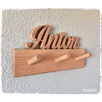 Hakenleiste Und Schriftzug Aus Eiche Oliverashop von Oliverashop