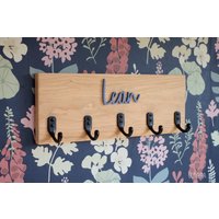 Namensgarderobe Eiche Mit Metallhaken Oliverashop von Oliverashop