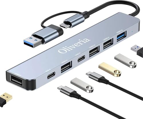 USB C Hub 3.0, 7 in 2 Multiport Adapter Mit 3.0, 2.0 Ports, Verteiler, Typ C Hub für MacBook Air/Pro, Galaxy, iPad, Windows, Laptop, Desktop, PS4/PS5 usw USB C Hub 3.0, 7 in 2 Multiport Adapter Mit 3.0, 2.0 Ports, Verteiler, Typ C Hub für MacBook Air/Pro, Galaxy, iPad, Windows, Laptop, Desktop, PS4/PS5 usw von Oliveria