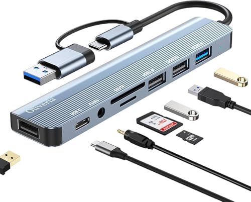 USB C Hub 8 in 2 USB C Verteiler, Multiport Adapter M-acbook USB Adapter, USB Hub USB C mit SD&TF Kartenleser, USB 3.0&USB 2.0 Ports, 3.5mm Audio Anschlüsse, USB C Hub 3.0 für MacBook, Galaxy, iPad USB C Hub 8 in 2 USB C Verteiler, Multiport Adapter M-acbook USB Adapter, USB Hub USB C mit SD&TF Kartenleser, USB 3.0&USB 2.0 Ports, 3.5mm Audio Anschlüsse, USB C Hub 3.0 für MacBook, Galaxy, iPad von Oliveria