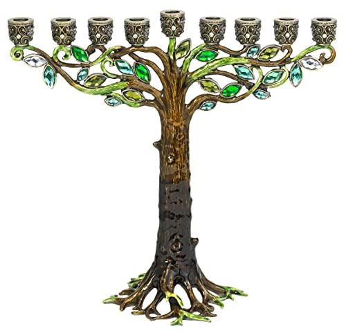 Judaica Jüdische Olivia Riegel Hanukkah Chanukah Lebensbaum Menora mit Swarovski-Kristallen Judaica Jüdische Olivia Riegel Hanukkah Chanukah Lebensbaum Menora mit Swarovski-Kristallen von Olivia Riegel