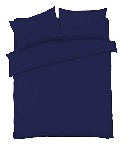 Olivia Rocco Bettwäsche-Set, pflegeleicht, einfarbig, Bettbezug-Set, Baumwollmischung, navy, Einzelbett von Olivia Rocco