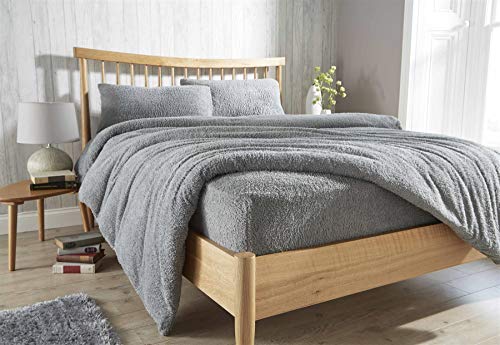 Olivia Rocco Teddy-Fleece-Spannbettlaken, extra tief, gemütlich, warm, flauschig, Doppelbett, Grau Olivia Rocco Teddy-Fleece-Spannbettlaken, extra tief, gemütlich, warm, flauschig, Doppelbett, Grau von Olivia Rocco