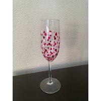 Valentines Dot & Heart Sekt-/Weinglas Valentines Dot & Heart Sekt-/Weinglas von OliviaLangleyDesign