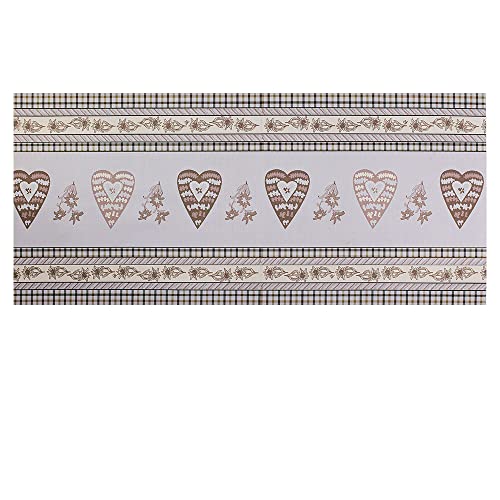 JOKE TIROL Küchenläufer PVC Meterware Küchenläufer Vinyl Küchenläufer Anti-Rutsch-Schmutzabweisend Tiroler Design Weihnachten (50 x 150 cm, LOVE BEIGE) von Olivo Tappeti