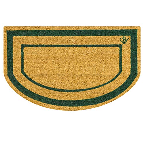 OLIVO.shop | BAIA - Kokosmatte halbmond mit Gummiunterseite, Fußmatte für den Eingangsbereich außen Kokos, 3 Farben 40 x 65 cm (GREEN) von Olivo Tappeti