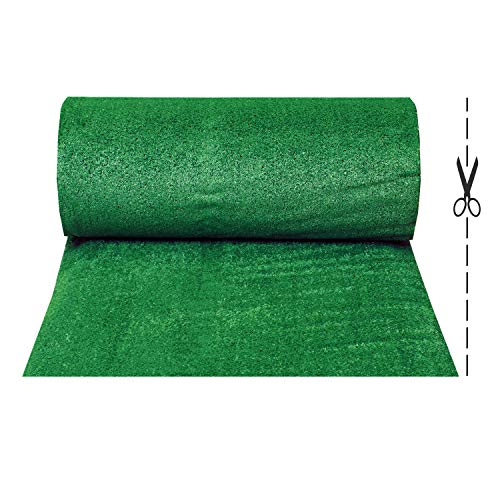OLIVO.Shop | Grass Green Kunstrasen 7 mm pro Meter, Kunstgras innen Entwässerung auf Größe H 1 m von Olivo Tappeti