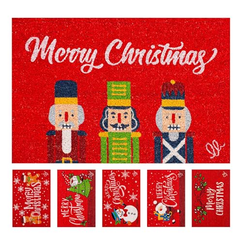 OLIVO.shop Fußmatte Weihnachten Eingang, Weihnachtsfußmatten aus natürlicher Kokosfaser, Weihnachtsteppich, Weihnachtsteppiche 40 x 60 cm Christmas Fußmatte (NUTCRACKET) von Olivo Tappeti