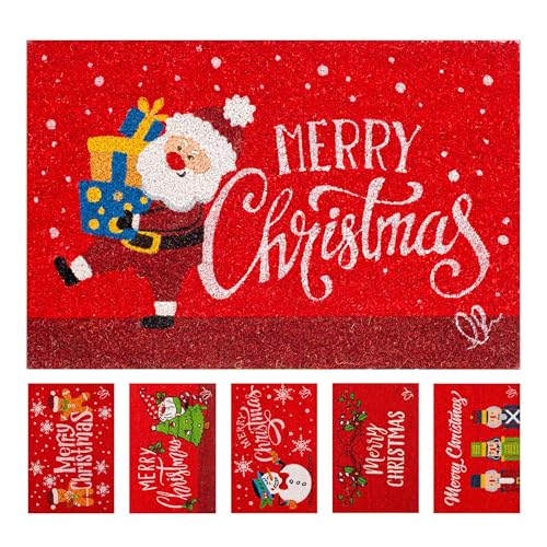 OLIVO.shop Fußmatte Weihnachten Eingang, Weihnachtsfußmatten aus natürlicher Kokosfaser, Weihnachtsteppich, Weihnachtsteppiche 40 x 60 cm Christmas Fußmatte (SANTAS PRESENTS) von Olivo Tappeti