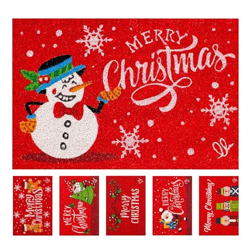 OLIVO.shop Fußmatte Weihnachten Eingang, Weihnachtsfußmatten aus natürlicher Kokosfaser, Weihnachtsteppich, Weihnachtsteppiche 40 x 60 cm Christmas Fußmatte (SNOWMAN) von Olivo Tappeti