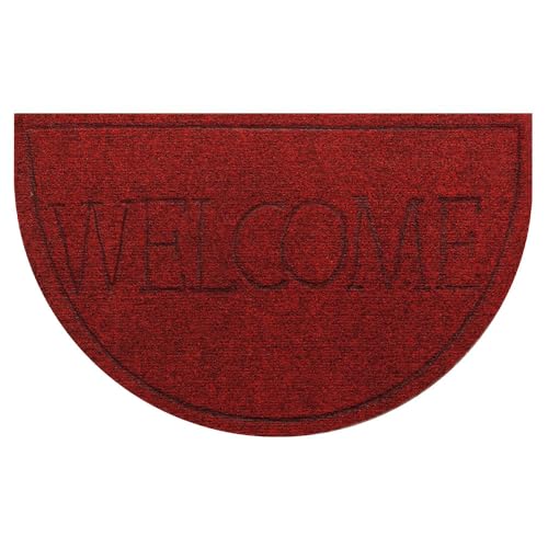 OLIVO.shop Fußmatte für den Außenbereich, Halbmond, 40 x 65 cm, rutschfester Eingang, halbmondförmiger Teppich für den Außenbereich, Teppich, waschbar, Quick ML (Rot, 40 x 65 cm, Welcome) von Olivo Tappeti
