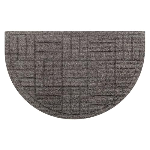 OLIVO.shop Fußmatte für den Außenbereich, Halbmond, 40 x 65 cm, rutschfester Eingang, halbmondförmiger Teppich für den Außenbereich, Teppich, waschbar, Quick ML (hellgrau, 40 x 65 cm, geflochten) OLIVO.shop Fußmatte für den Außenbereich, Halbmond, 40 x 65 cm, rutschfester Eingang, halbmondförmiger Teppich für den Außenbereich, Teppich, waschbar, Quick ML (hellgrau, 40 x 65 cm, geflochten) von Olivo Tappeti
