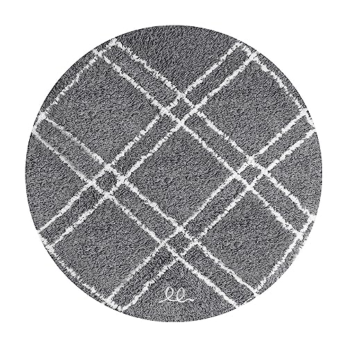 OLIVO.shop | LAKE 3 Badezimmerteppich rund | Badteppich rutschfest waschbar Badteppich saugfähig viele Farben und Größen (55 cm, Grau) von Olivo Tappeti