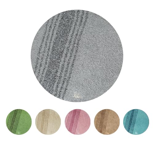 OLIVO.shop RANCH Runder Badezimmerteppich, rutschfest, waschbar, Badezimmerteppich, saugfähig, verschiedene Farben und Größen (RANCH Grau, 55 cm) von Olivo Tappeti