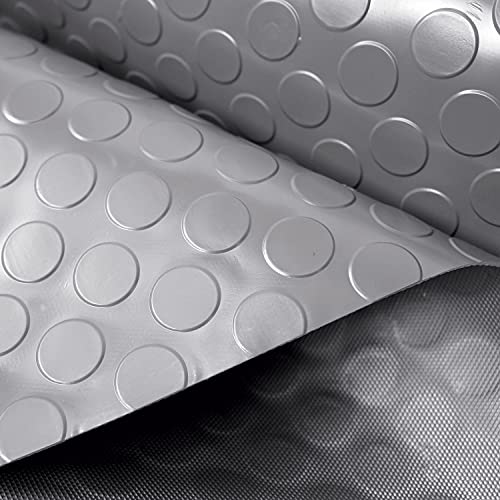 OLIVO.shop Rutschfeste Gummimatte aus PVC, gummierte Bodenbeschichtung aus PVC für Außen, Bars, Werkstätten, Fitnessstudio, Garage, Isolierrolle Breite 1,5 m Work Bubble (Grau, 1,5 x 2 m) von Olivo Tappeti