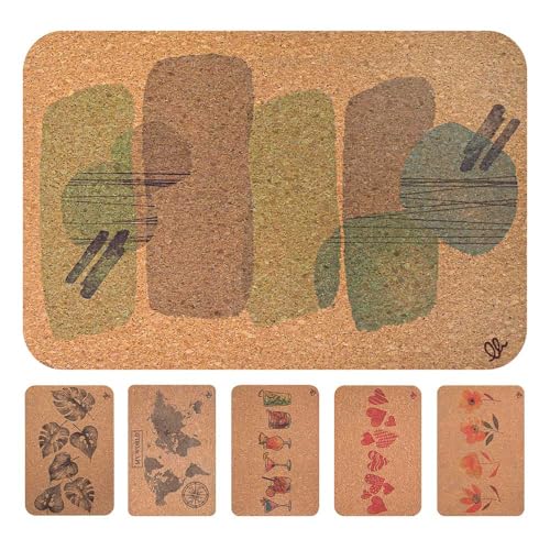 OLIVO.shop Teppich aus Kork, rutschfest, Küchenteppich, maschinenwaschbar, dünn, 3 mm, umweltfreundlich und recycelbar, Teppiche für Küche, Eingangsbereich und Korridor (ABSTRACT, 50 x 120 cm) von Olivo Tappeti