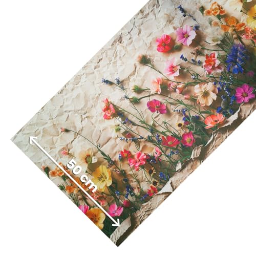 OLIVO.shop Teppichläufer für Küche, PVC, rutschfest, waschbar, Küchenläufer aus PVC-Kunststoff, Läufer für Mehrzweckküche Joke (PAPER GARDEN, 50 x 130 cm) von Olivo Tappeti