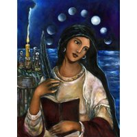 Maria Magdalena Portrait Göttlich Weibliche Weisheit Kunstdruck Auf Leinwand von OlivosARTstudio