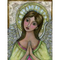 Erzengel Gabriel Print Schutzengel, Leinwanddruck, Heilende Energie von OlivosARTstudio