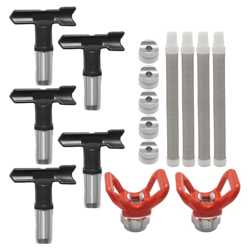 Ollanoos 16 Pcs Reversible Airless Farbsprühdüsen Set Sprühdüsen Robustes Sprühzubehör Geeignet für Heimindustrie und verschiedene Oberflächen von Ollanoos