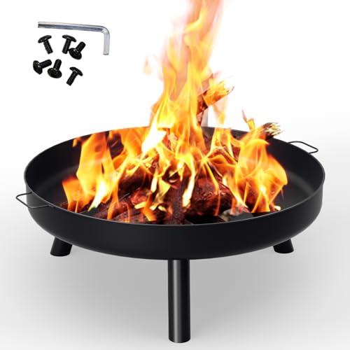 Ollewiellan Feuerschale Ø 80cm, Feuerschalen für den Garten Stahl,Feuerkorb mit Griffen und Abnehmbaren Beinen,Feuerstelle Outdoor Tragbarkeit,für Camping,Sommer Party Ollewiellan Feuerschale Ø 80cm, Feuerschalen für den Garten Stahl,Feuerkorb mit Griffen und Abnehmbaren Beinen,Feuerstelle Outdoor Tragbarkeit,für Camping,Sommer Party von Ollewiellan