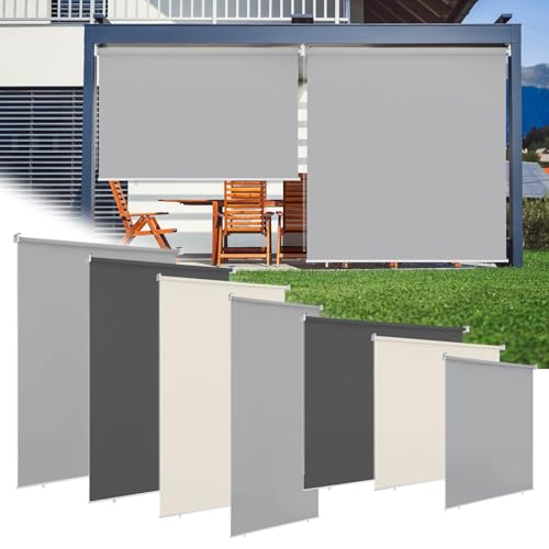Ollewiellan Senkrechtmarkise Vertikalmarkise 140x240cm Balkonmarkise Sonnenschutz, Balkonrollo, Windschutz, Seitenrollo Beschattung, Wetterbeständig für Balkon, Terrasse, Garten, Hellgrau, 2 Pcs Ollewiellan Senkrechtmarkise Vertikalmarkise 140x240cm Balkonmarkise Sonnenschutz, Balkonrollo, Windschutz, Seitenrollo Beschattung, Wetterbeständig für Balkon, Terrasse, Garten, Hellgrau, 2 Pcs von Ollewiellan