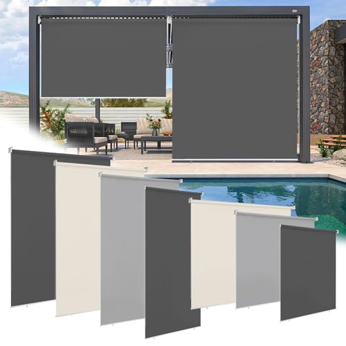 Ollewiellan Senkrechtmarkise Vertikalmarkise 160x240cm Balkonmarkise Sonnenschutz, Balkonrollo, Windschutz, Seitenrollo Beschattung, Wetterbeständig für Balkon, Terrasse, Garten, Anthrazit Ollewiellan Senkrechtmarkise Vertikalmarkise 160x240cm Balkonmarkise Sonnenschutz, Balkonrollo, Windschutz, Seitenrollo Beschattung, Wetterbeständig für Balkon, Terrasse, Garten, Anthrazit von Ollewiellan