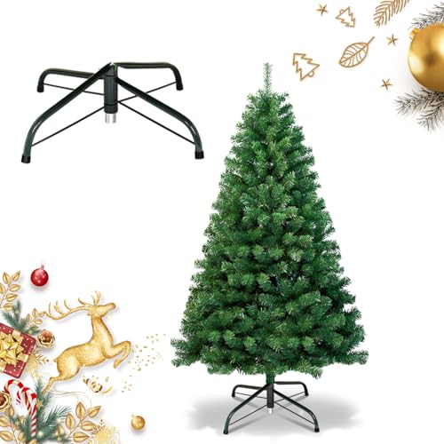 Ollewiellan Weihnachtsbaum künstlich 150cm Künstlicher Weihnachtsbaum 488 Spitzen Plastik Tannenbaum unechter,Natur Christbaum Feuerresistent inkl.Robuste Ständer,grün von Ollewiellan