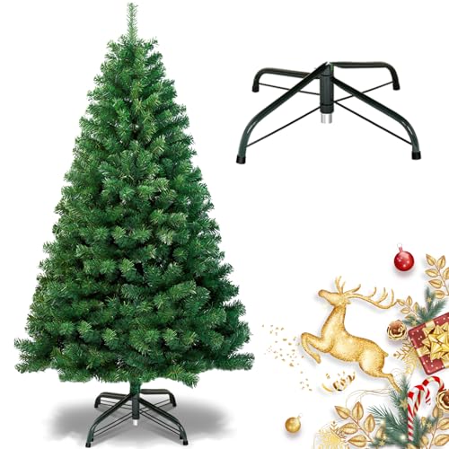 Ollewiellan Weihnachtsbaum künstlich 180cm Künstlicher Weihnachtsbaum 770 Spitzen Plastik Tannenbaum unechter,Natur Christbaum Feuerresistent inkl.Robuste Ständer,grün von Ollewiellan