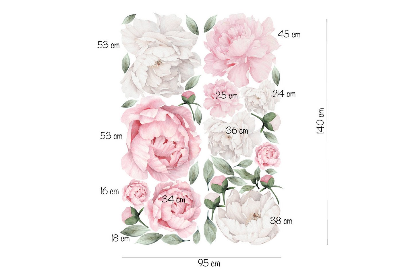 Olli&Elli.design Wandsticker XL Pfingstrosen für Kinderzimmer, Vintage Blumen in Rosa, Rückstandslos abziehbar, Wasserbasierte Farbe, Selbstklebend Olli&Elli.design Wandsticker XL Pfingstrosen für Kinderzimmer, Vintage Blumen in Rosa, Rückstandslos abziehbar, Wasserbasierte Farbe, Selbstklebend von Olli&Elli.design