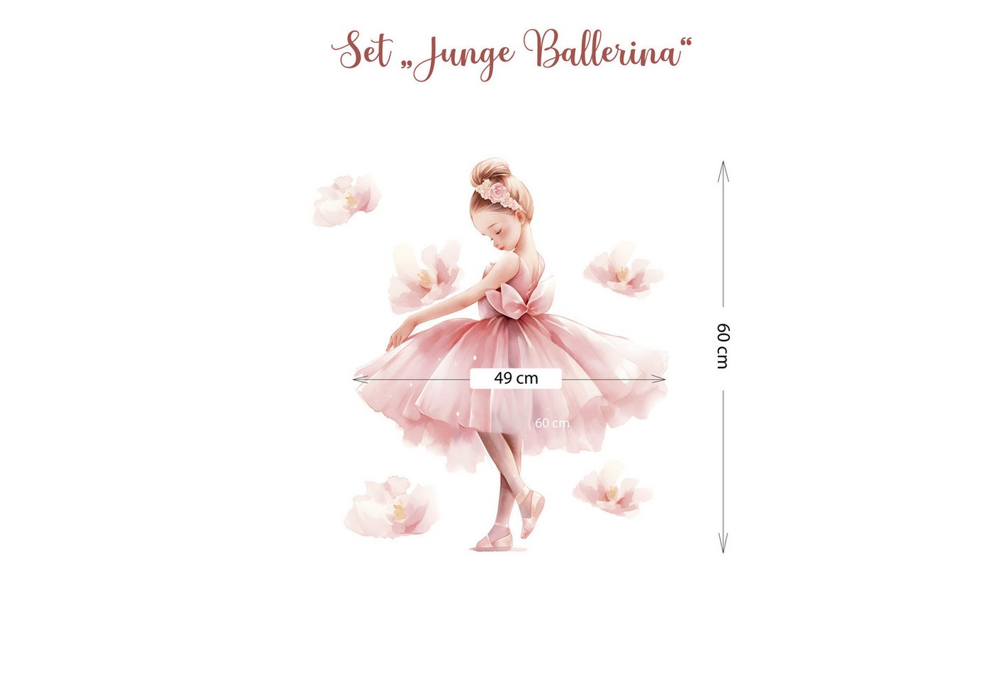 Olli&Elli.design Wandtattoo Zarte Ballerina mit Blumen für Kinderzimmer, Rückstandslos abziehbar, Selbstklebend Olli&Elli.design Wandtattoo Zarte Ballerina mit Blumen für Kinderzimmer, Rückstandslos abziehbar, Selbstklebend von Olli&Elli.design