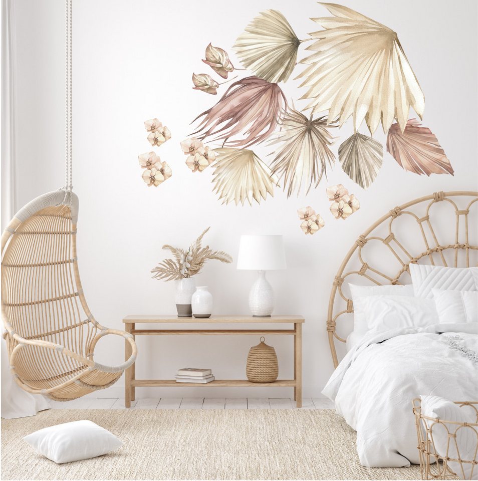 Olli&Elli.design Wandtattoo Boho Blätter für Kinderzimmer, Blumen, Tropischen Blätter, Rückstandslos abziehbar, Selbstklebend Olli&Elli.design Wandtattoo Boho Blätter für Kinderzimmer, Blumen, Tropischen Blätter, Rückstandslos abziehbar, Selbstklebend von Olli&Elli.design