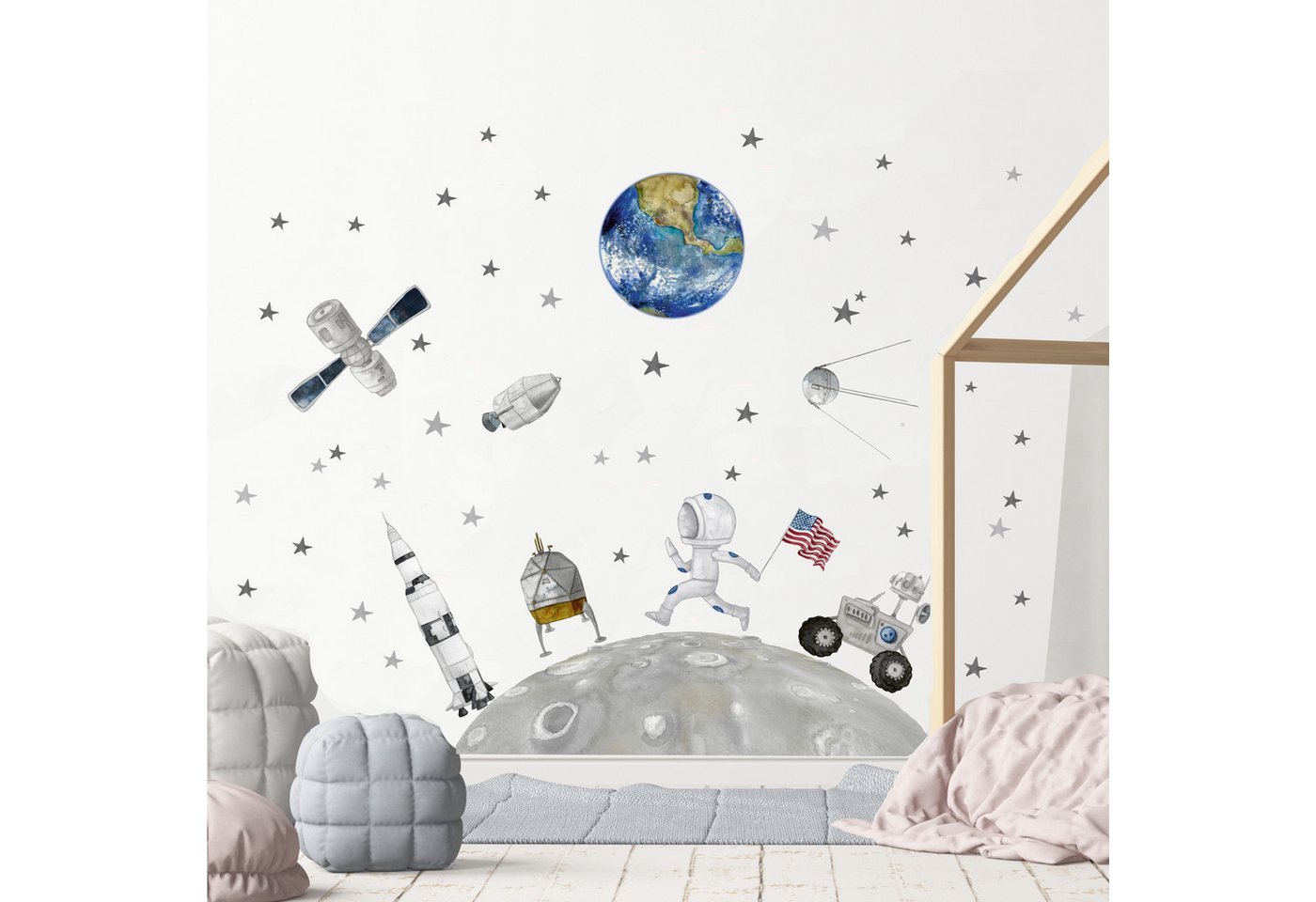 Olli&Elli.design Wandtattoo Space Mission, Weltraum, Planeten, Astronaut Wandtattoo, Rückstandslos abziehbar, Wasserbasierte Farbe Olli&Elli.design Wandtattoo Space Mission, Weltraum, Planeten, Astronaut Wandtattoo, Rückstandslos abziehbar, Wasserbasierte Farbe von Olli&Elli.design