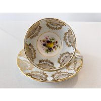 Paragon Verzierten Hellblau Und Gold Teetasse Untertasse Mit Früchten Paragon Verzierten Hellblau Und Gold Teetasse Untertasse Mit Früchten von OlliesCollection