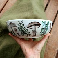 Handgemachte Keramik Pasta Schüssel Pilz Design, Salat, Müsli von OlliveCeramics