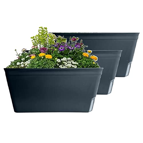 Olly & Rose Lazy Planters Selbstbewässernder Pflanztopf, matt, schwarz, 3 Stück von Olly & Rose