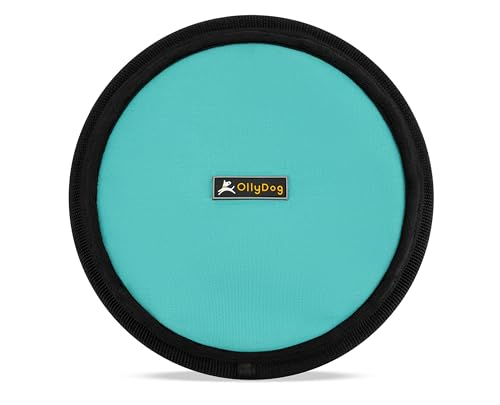 OllyDog Flyer Disc, Hundefrisbee, leicht und schwimmend, Hundespielzeug interaktiv, Hundezeug, sanft zu Zähnen und Zahnfleisch (Bright Aqua) von OllyDog