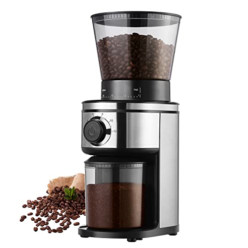 Ollygrin Kaffeemühle Elektrisch 30 Mahlstufen Kaffeemühle Siebträger Elektrisch für Drip/Pour Over/Cold Brew/French Press, 2-12 Tassen, 220V, Edelstah von Ollygrin