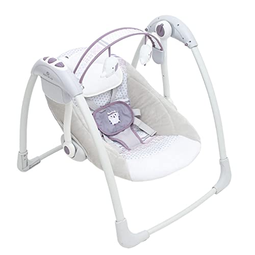 Olmitos Musical Schaukel Hängematte | Melodien zur Unterhaltung des Babys | leicht zusammenklappbar | Sicherheitsgurt | abnehmbare Kopfstütze | 2-Fach verstellbare Verstellung (Rosa) von Olmitos