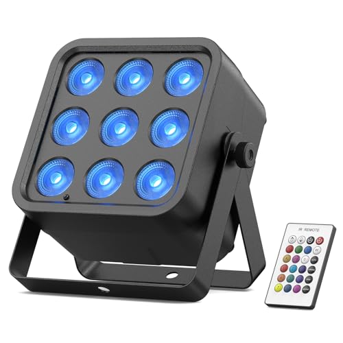 Oloaxolx 6 * 9 W RGBWA+UV Akku LED Par Strahler wiederaufladbare mit Fernsteuerung, DMX Bühnenlicht Uplicht Sprachsteuerung Diskolicht für party DJ Hochzeiten Bar Band von Oloaxolx