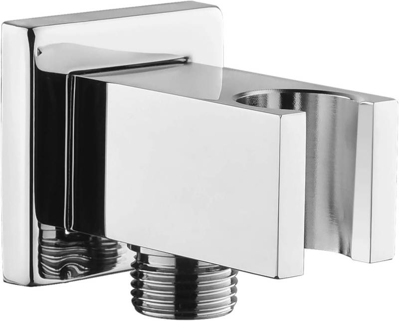 Olotos Brausehalter Duschkopfhalterung Verstellbare Handbrause Halterung Wandhalter, aus Massiv Messing verchromt rund eckig Brauseanschluss von Olotos