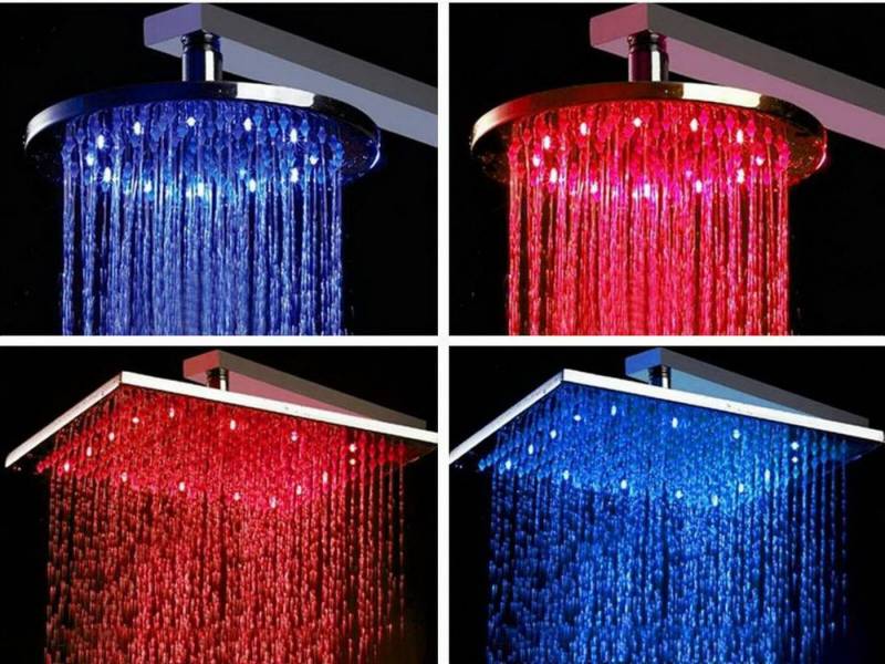 Olotos Regenduschkopf Kopfbrause Regendusche Duschkopf Dusch Handbrause Bad Amatur LED, aus massives Messing mit Anti-Kalk Düsen Kugelgelenk Massagedüse von Olotos