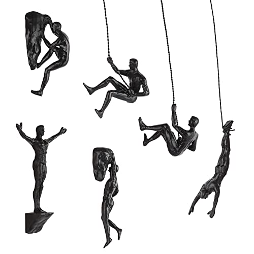 Olpchee Set mit 6 nordischen modernen schlichten Kunstharz-Skulpturen, kreative Wandskulpturen, handgefertigt, für Kunst, Heimdekoration, 6 Stück, Schwarz Olpchee Set mit 6 nordischen modernen schlichten Kunstharz-Skulpturen, kreative Wandskulpturen, handgefertigt, für Kunst, Heimdekoration, 6 Stück, Schwarz von Olpchee