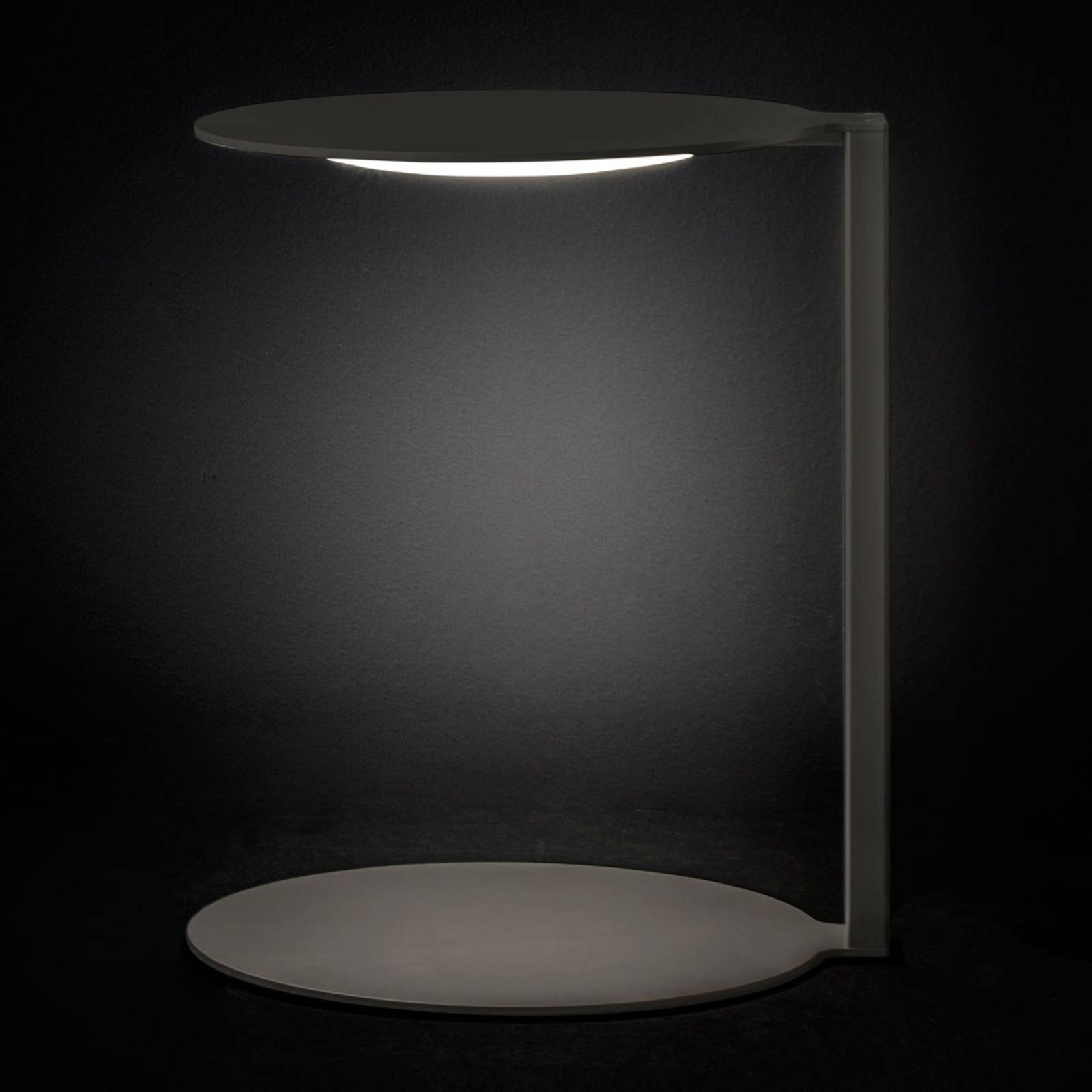 Oluce Duca - dunkelgraue LED-Designer-Tischlampe von Oluce