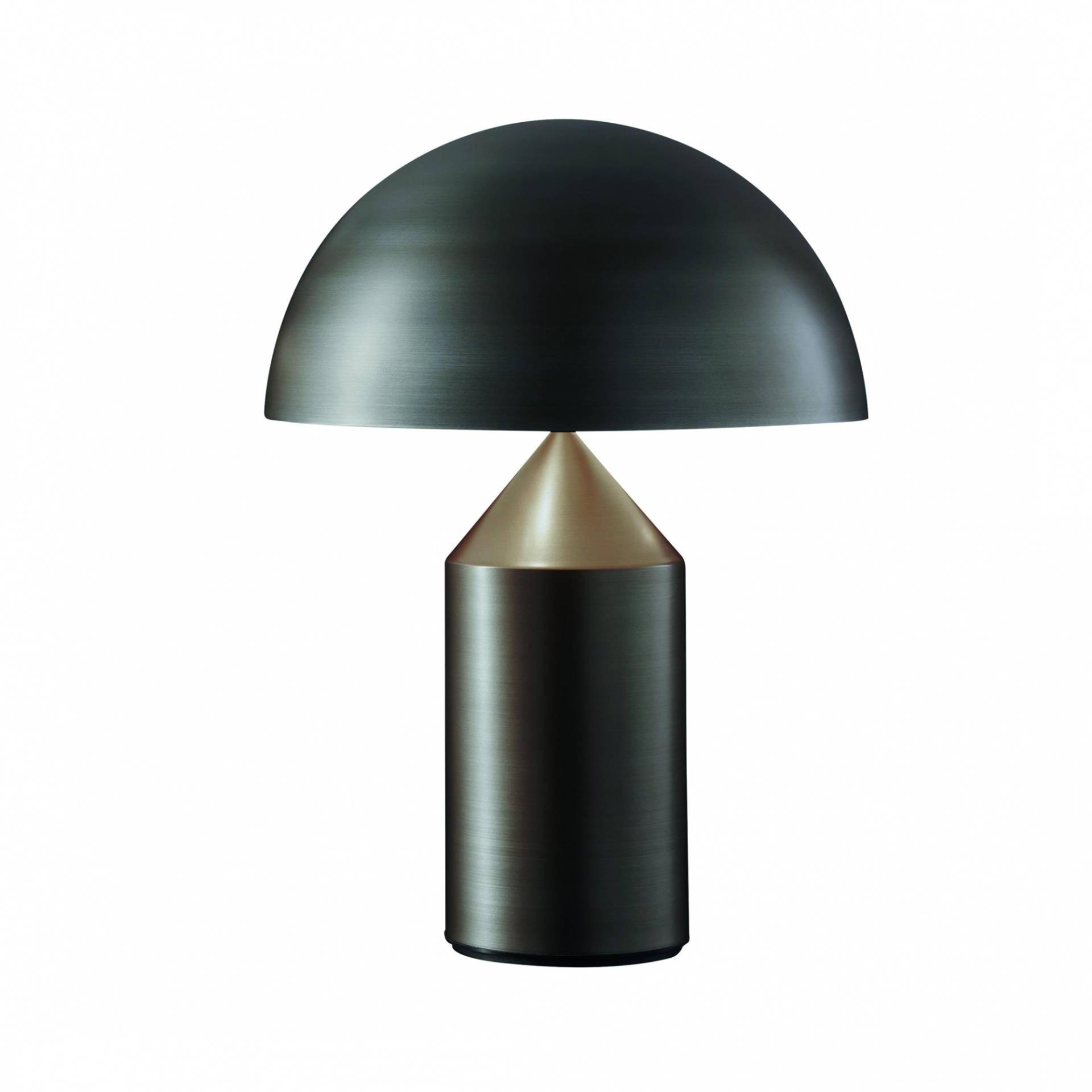 Oluce - Atollo 239 Tischleuchte bronze - bronze satiniert/Innenseite weiß RAL9003/H x Ø 50x38cm/mit Dimmer/ mit E27 Fassung von Oluce