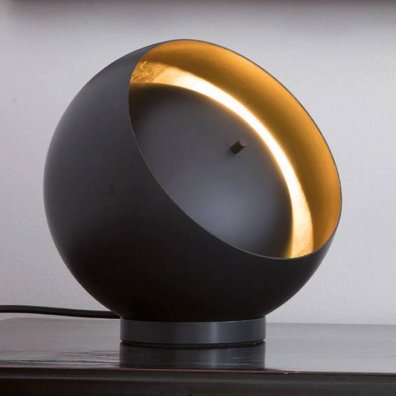 Oluce Eva Led Tischleuchte Nachttischlampe Kugelform Tischlampe Leuchte Schwarz B-Ware von Oluce