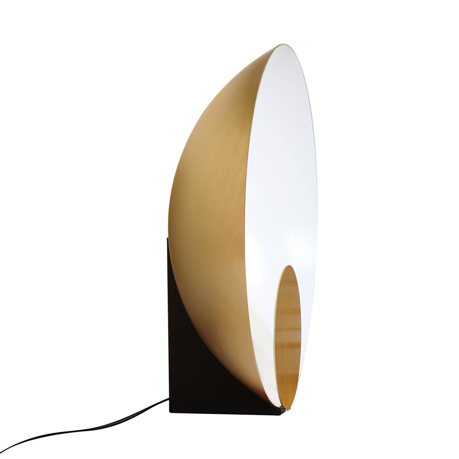 Oluce - Siro 288 LED Tischleuchte - gold, schwarz/satiniert/mit Dimmer/ Ø 45cm/2700K - 1700lm - CRI>90 von Oluce