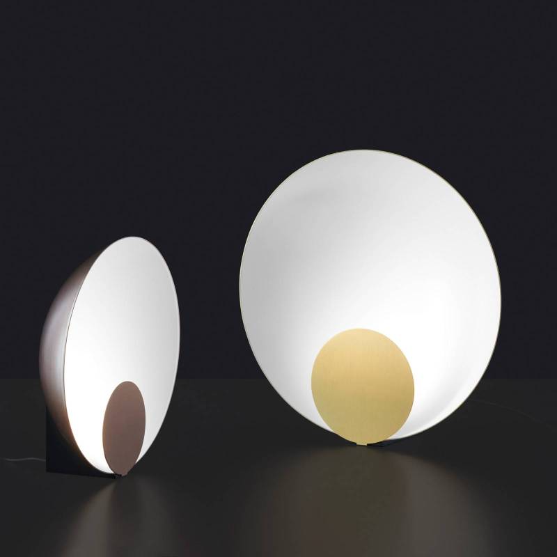 Oluce Siro LED-Tischleuchte dimmbar Ø 45 cm gold von Oluce