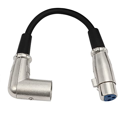 Oluote 3Pin XLR Buchse auf 90 Grad Rechtwinkliges Stecker Mikrofon-Audio-Verlängerungskabel (0,2 M) von Oluote