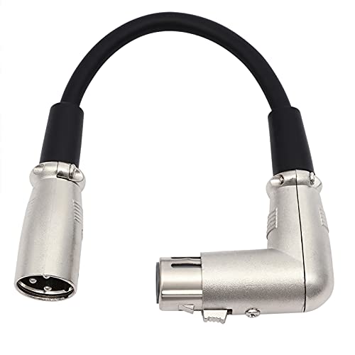 Oluote 3Pin XLR Stecker auf 90 Grad Rechtwinkliges Buchse Mikrofon-Audio-Verlängerungskabel (0,2 M) von Oluote